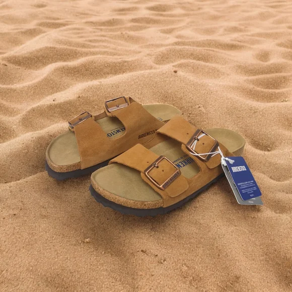 Birkenstock Arizona Mink Narrow Two-Strap Sandals - Picture 2 of 6